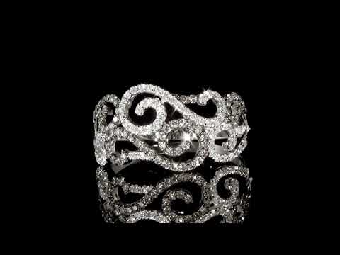 14k White Gold Cluster Fancy Brown and Colorless Diamond Ring