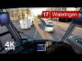 Cars on the TRACKS?! | 🚊 HTM Line 17 | 🇳🇱 The Hague | 4K Tram Cabview | Siemens Avenio
