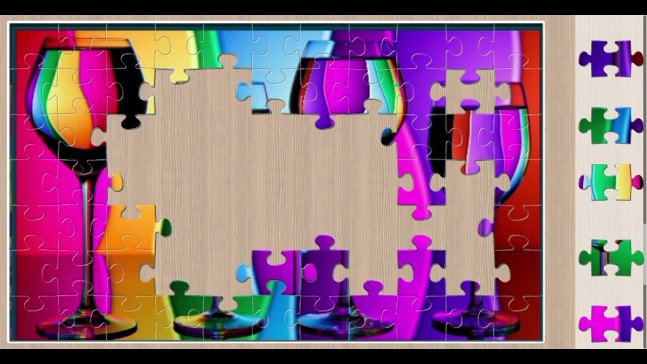 Rainbow reflections colorful wine glasses🧩🍷 //glowing jigsaw puzzle game 🧩//@ jigsawpuzzle45