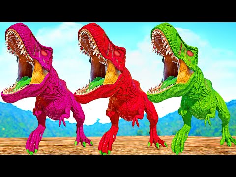 Tyrannosaurus Rex Vs Spiderman King Shark Vs Spinosaurus Jurassic World Evolution Dinosaurs Fight