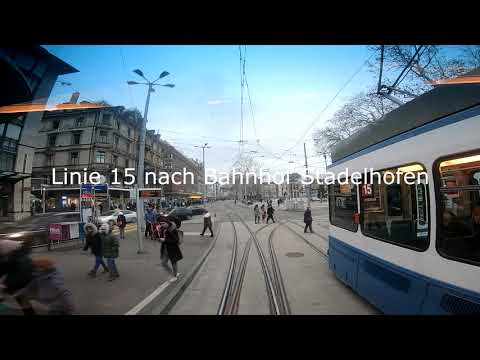 Zurich StrassenBahn Linie 4 von Fröhlichstrasse nach Bahnhof Altstetten Nord