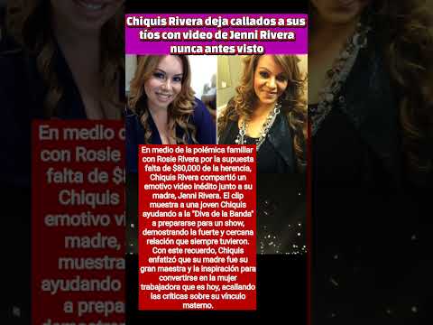 Chiquis Rivera deja callados a sus tíos con video de Jenni Rivera nunca antes visto
