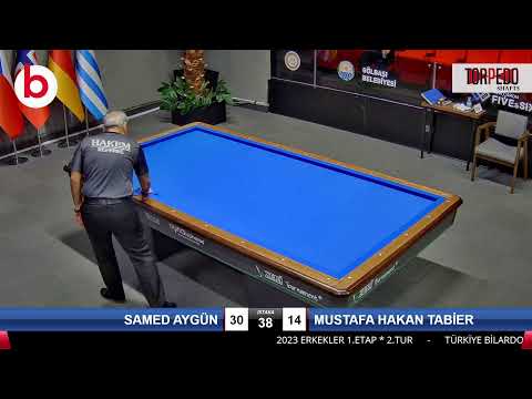 SAMED AYGÜN & MUSTAFA HAKAN TABİER Bilardo Maçı - 2023 ERKEKLER 1.ETAP-2.TUR