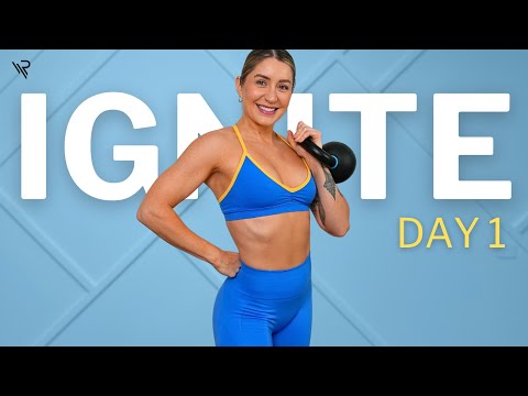 Day 1: FULL BODY Kettlebell Strength Workout (No Repeats) | Ignite Kettlebell Series