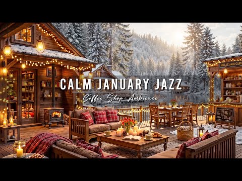 Calm January Winter Morning at Cozy Coffee Shop Ambience ⛄ Relaxing Jazz Background Music for Work