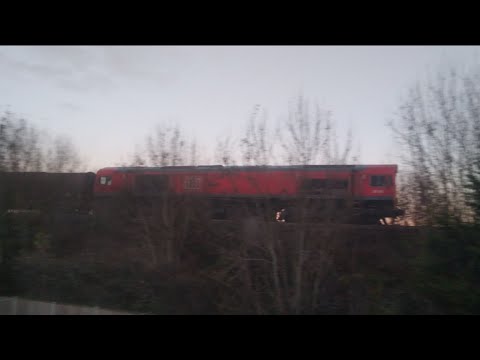 DBS 66104 steel carrier freight train on doncaster avoiding line (9/12/22)