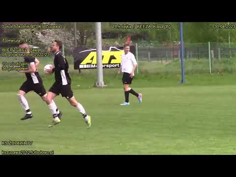 Sokół Sokolniki 4-3 KS Żupawa (4-2 Wierzgacz Paweł) 30.04.2023 / Klasa "B"
