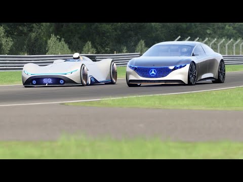 Mercedes-Benz Vision EQ Silver Arrow Concept vs  Mercedes-Benz Vision EQS  at Brands Hatch