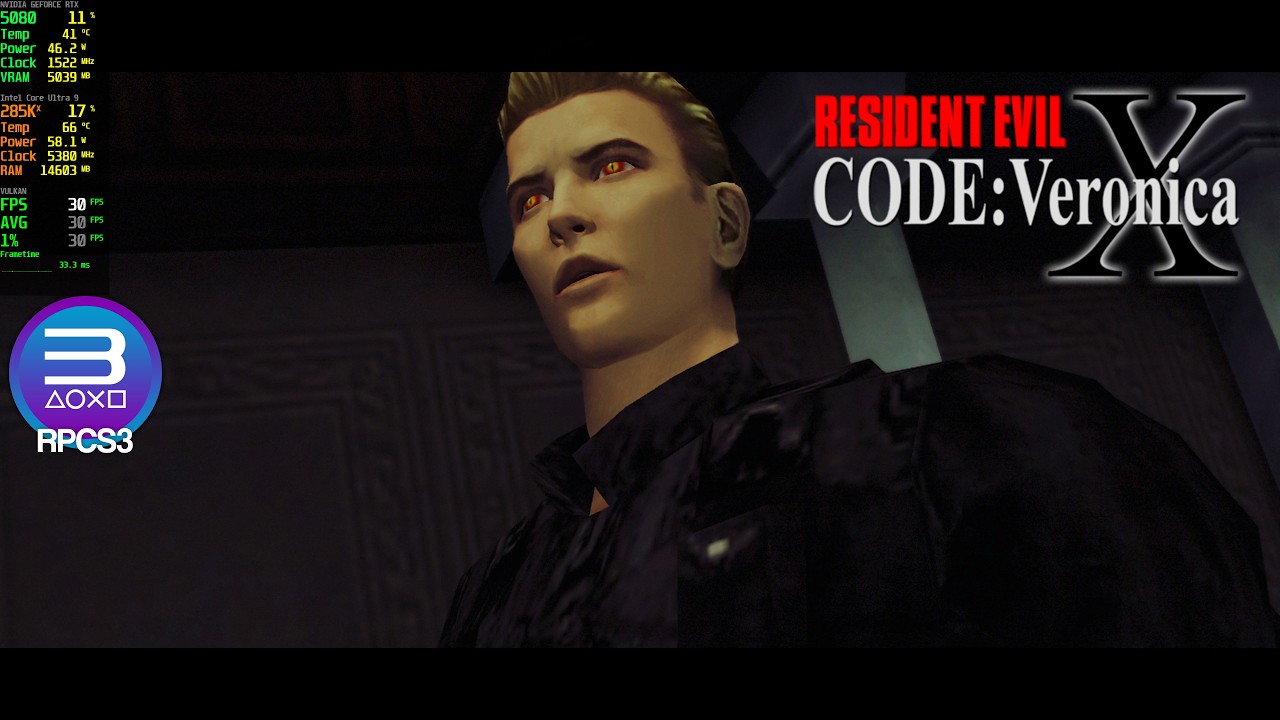 Resident Evil CODE: Veronica X HD Gameplay | RPCS3 0.0.42-19701 PS3 Emulator PC