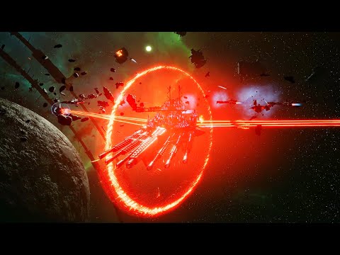 Space Marines vs 2,5 Chaos Titans! - Massive Battle, Skirmish Gameplay, Battlefleet Gothic Armada 2