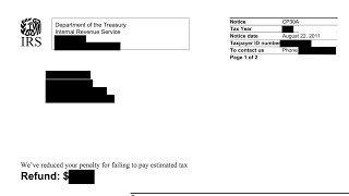 How to understand your CP30A Notice (IRS reduced or removed your underpayment of tax penalty)