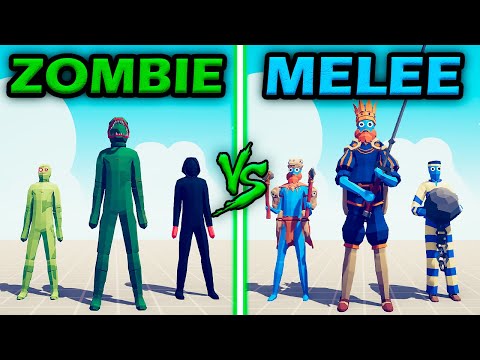 ZOMBIE TEAM vs MELEE TEAM - Totally Accurate Battle Simulator | TABS