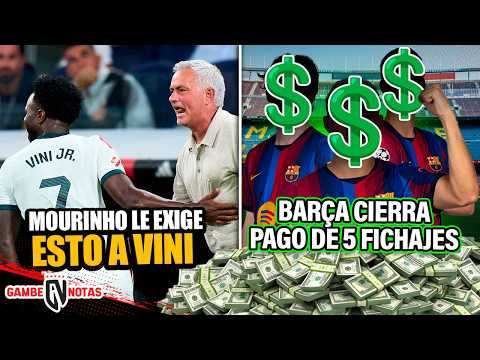 Mourinho le exige esto a Vinícius| Barça cierra pago de 5 fichajes| Valverde admite lo peor con Mou