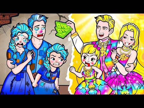 Paper Doll Dress Up - Rich vs Poor Family! Rapunzel and Elsa Dress Design Contest - Rapunzel Family