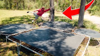 INSANE TRICKS On Our OWN OUTDOOR TRAMPOLINE SETUP!