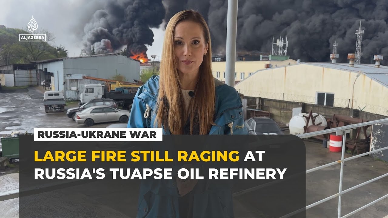 Russia’s Tuapse oil refinery still ablaze a week after Ukrainian drone attack