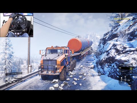 Transporting a Massive Rocket - SnowRunner | Thrustmaster T300 gameplay