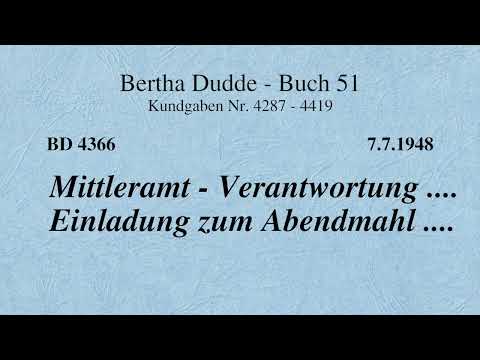BD 4366 - MITTLERAMT - VERANTWORTUNG .... EINLADUNG ZUM ABENDMAHL ....