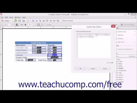 Calculate Properties of Form Fields - Adobe Acrobat XI Training Tutorial Course