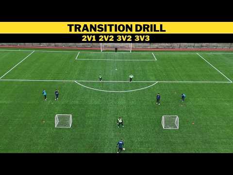 2v1 2v2 3v2 3v2 Transition Drill |  Football/Soccer Training