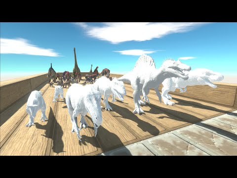 Race to eat Albino Carnivore Dinosaurs - Animal Revolt Battle Simulator