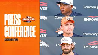 DC Vance Joseph, STC/Asst. HC Darren Rizzi, OC Davis Webb meet media ahead of #MINvsDEN