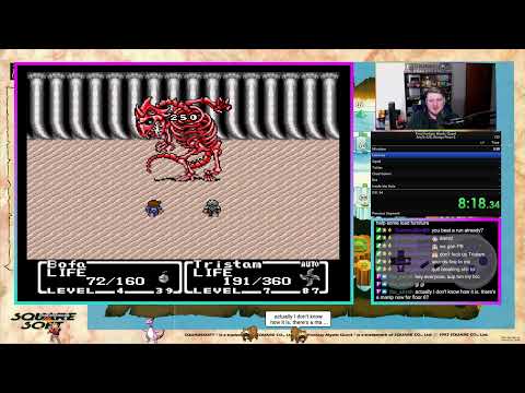 Final Fantasy Mystic Quest Any% AF6 Speedrun in 1:59:36 (Default World Record)
