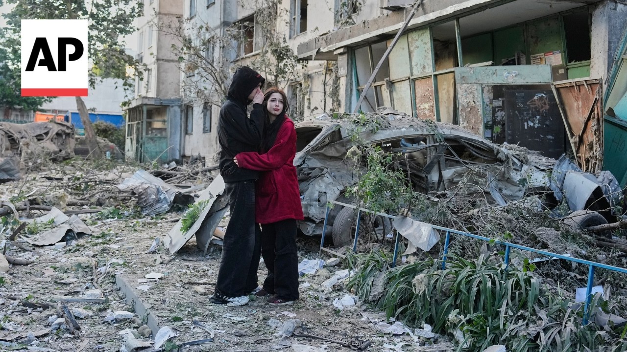 Ukrainian firefighters respond across Kyiv after deadly overnight Russian barrage