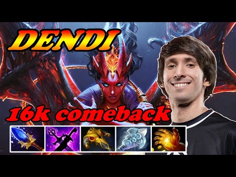 Dendi Queen of Pain greedy Midas rush 16k comeback | 7.33c Immortal Best Ranked Gameplay