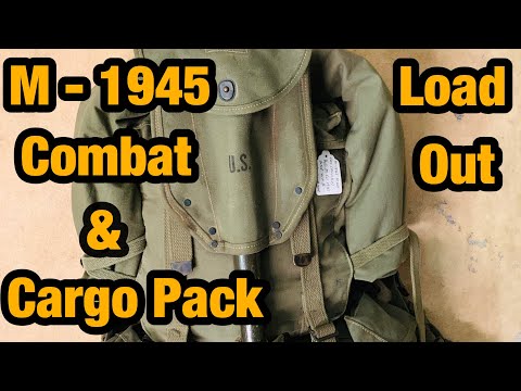 WW2 US Gear M-1945 Combat Field Pack with Cargo Field Pack #004