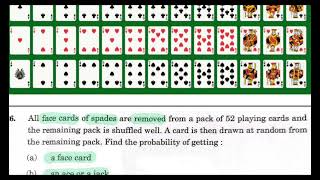 26. All face cards of spades are removed from a pack of 52 playing cards and the remaining pack is