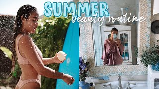 SUMMER BEAUTY ROUTINE | surfer girl hair &amp; skincare
