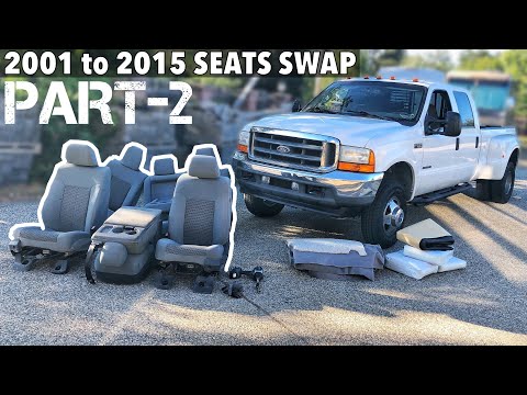 (Part 2 of 3) 2001 F350 7.3 Powerstroke - 2001 to 2015 interior swap - LOVE THESE NEW SEATS