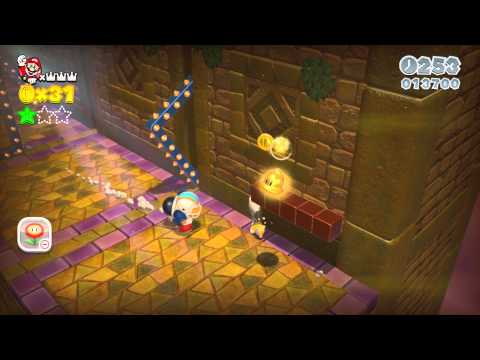 Super Mario 3D World ~ World 5-Castle (Green Star & Stamp Guide)