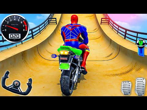 Mega Ramp Stunt Bike Simulator 3D - Motor Bike Motocross Impossible Racing - Android GamePlay #4