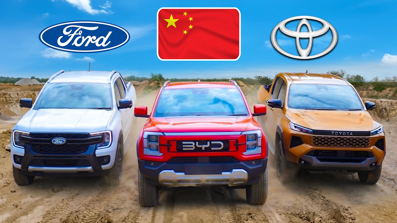 New Toyota Hilux v Ford Ranger v BYD Shark 6: OFF-ROAD BATTLE