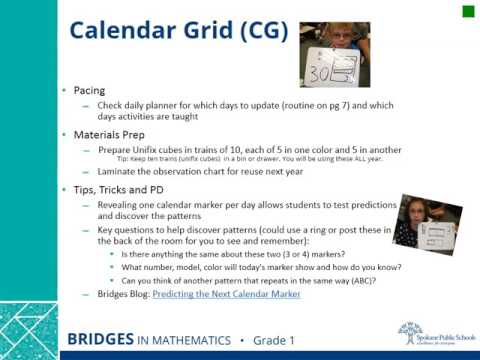 1st Grade Number Corner and Unit Videos – Marquardt SD15 Bridges in ...
