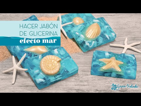 Hacer jabon de glicerina efecto Mar