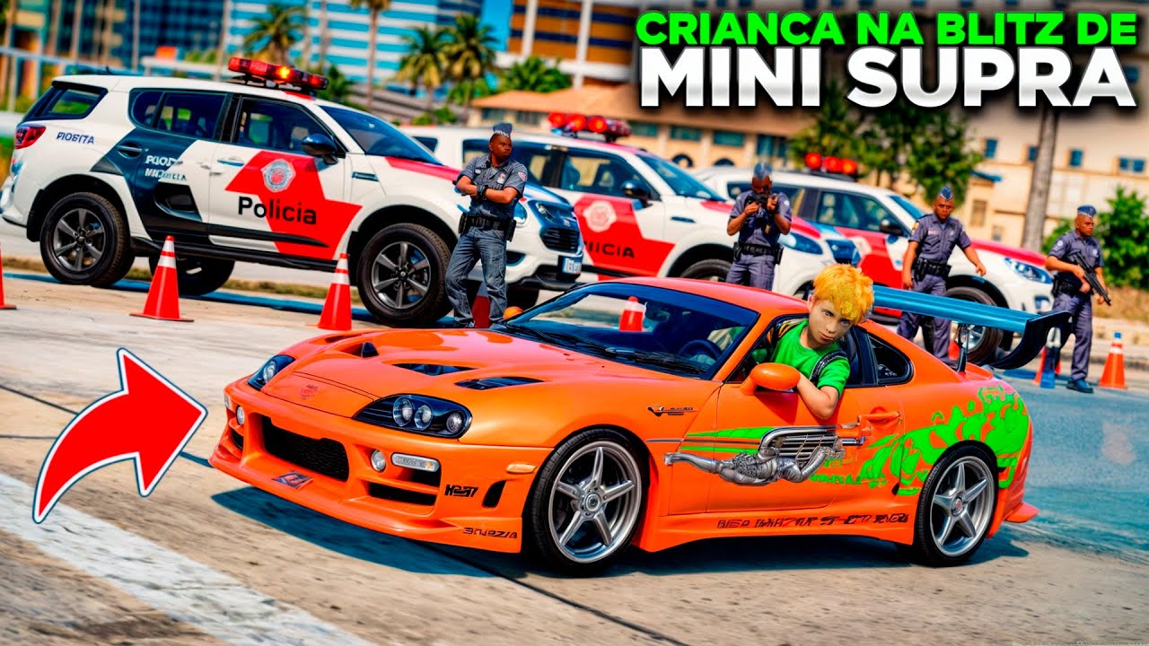 CRIANÇA DE MINI SUPRA ROUBADO TENTA PASSAR NA BLITZ! FOI INSANO😱🚔 (GTA 5)