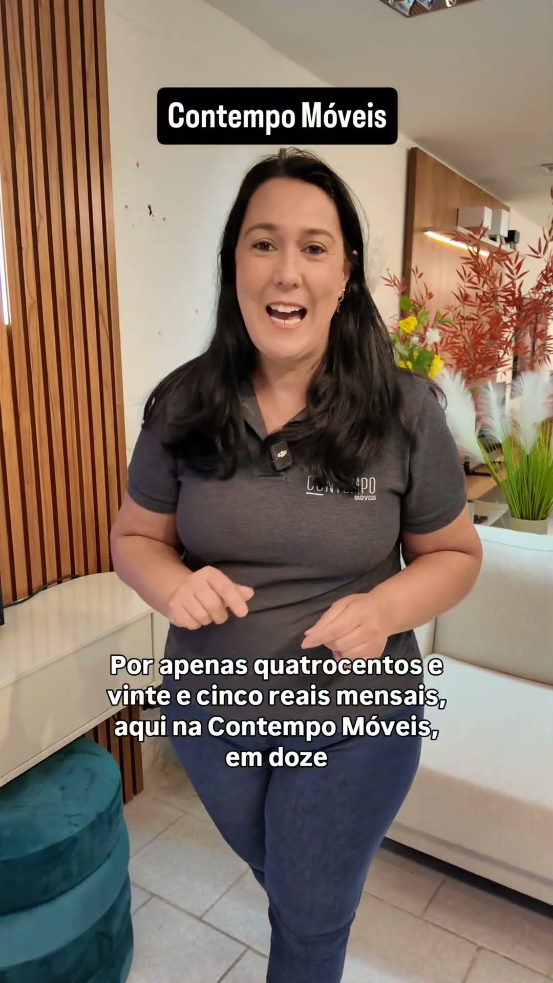 Móvel para Home Theater com painel Ripado e Iluminado por LED