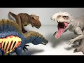Unexpected Alliance! T-Rex, Spinosaurus vs Indominus Rex - Jurassic World Battles