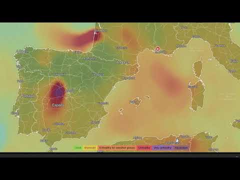 Animation of fires across Spain and France