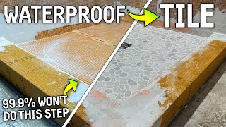 WHY You Should Tile Your Floors FIRST! Waterproofing & Tiling a Shower Floor Step by Step