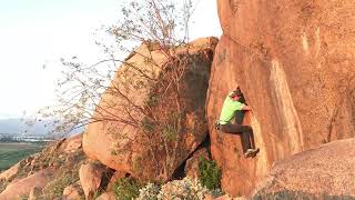 Video thumbnail of Half Moon Crack. Mount Rubidoux