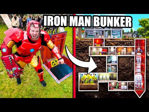 SECRET Underground BOX FORT Iron Man Base Vs ZOMBIES!