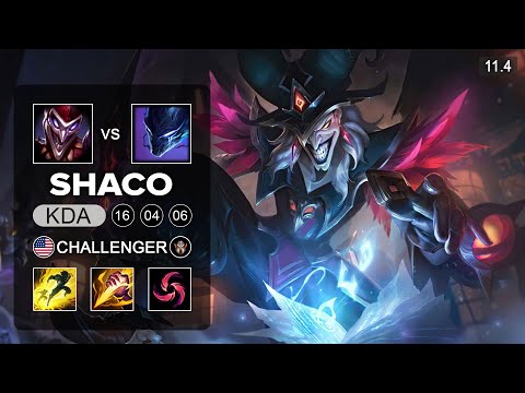 Shaco Jungle vs Nocturne - NA Challenger Patch 11.4