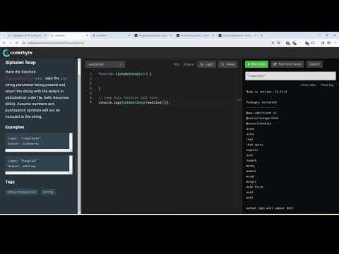 Coderbyte Alphabet Soup Easy Solution With Javascript