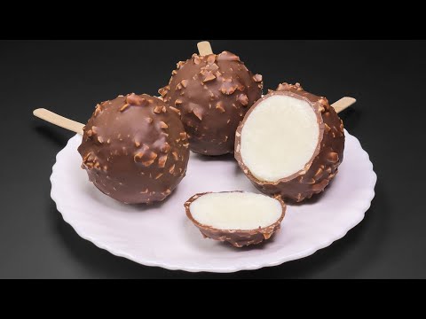 Only milk, nuts and chocolate! Delicious homemade ice cream in 5 minutes! Healthy and Fast.