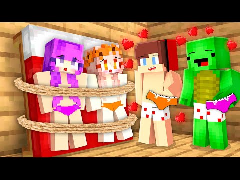 TIED ZOEY and MIA vs JJ and Mikey in Minecraft - Maizen