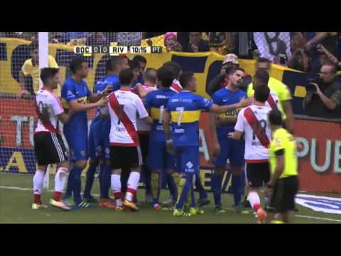 Insólita expulsión de Pérez. Boca 0 - River 0. Fecha 12. Primera División 2016.